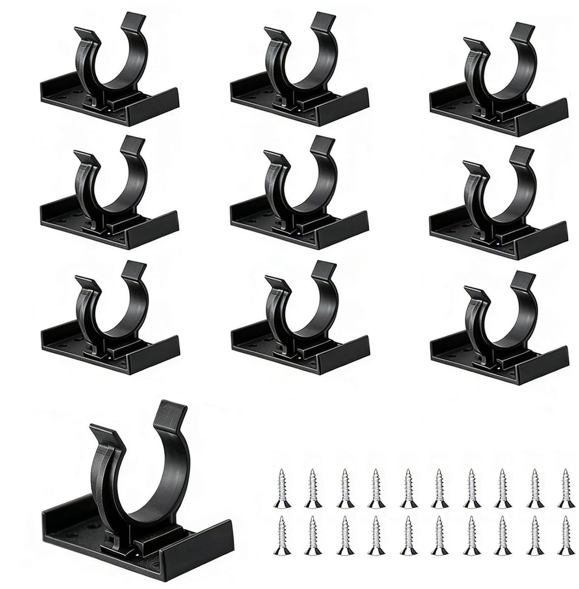 Plintenclips met 20 schroeven voor sokkelpaneel, 38-42 mm, universele bevestigingsset voor keukenkastboards en meubelpoten, eenvoudige montage, zwart
