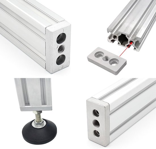 (10 stuks) 3060 Serie M12, M8 Aluminiumlegering Vierkante Basisplaten Verbindingshoekbeugel voor Aluminium Extrusie Profiel — afbeelding 3