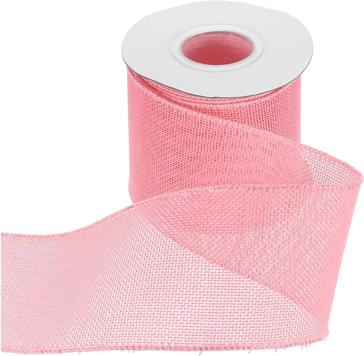 Jute Band Met Metaaldraad 7 inch x 10 Yarde Versterkte Rand Kruisband Linnen Stof Voor Feesten Thuis En Buitendecoraties Grote Strik Roze