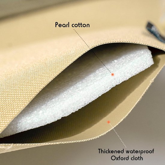 2 stuks opvouwbare zitkussens voor buiten van Oxford-stof, waterdicht, draagbaar, stadionkussen met haak om op te hangen, voor kamperen, picknick, wandelen, 36 x 32 cm (SET-B) — afbeelding 4