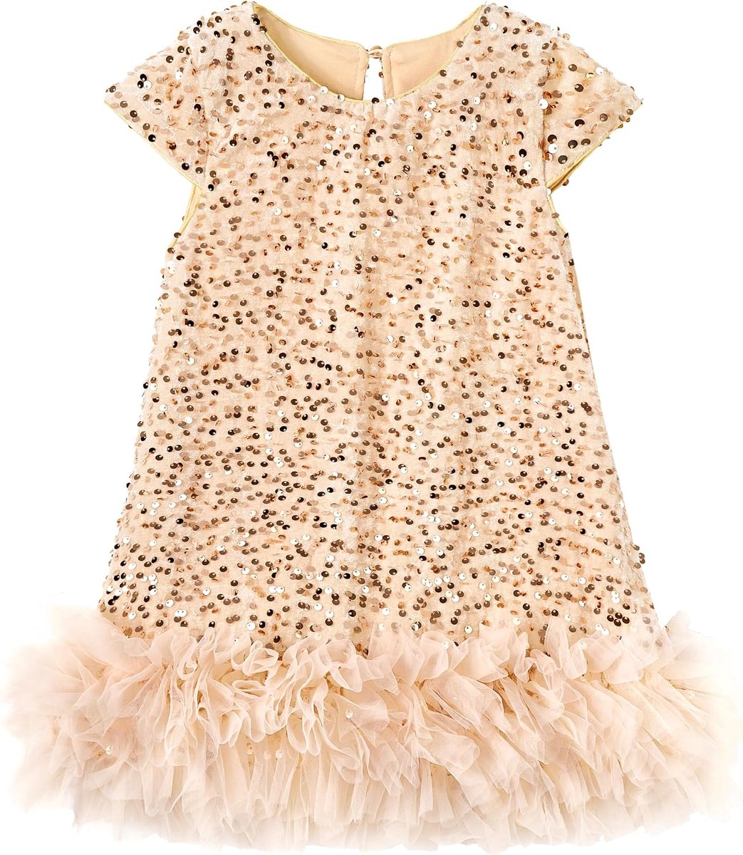 Jurk voor babymeisjes, fluweel, pailletten, kapmouwen, peuters, meisjes, herfst, winter, elegante prinsessenjurk voor verjaardagsfeest, bruiloft