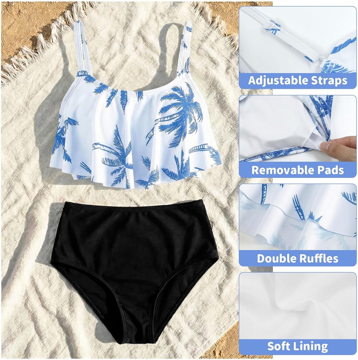 Set Tweedelige Badpakken Kinderbikinislips Badmode Zwempak Zwemkleding Zwemset voor Kinderen 9-14 Jaar