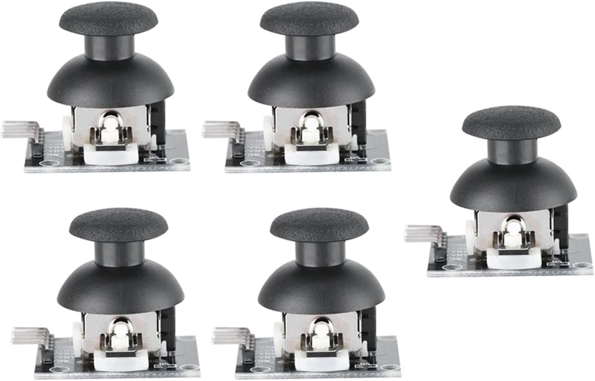 Axis Joystick Module Hoge duurzame 5-delige joystickonderdelen voor gamecontroller PTZ-besturing en servosystemen Metalen handvat Kunststof constructie 26x26x17mm