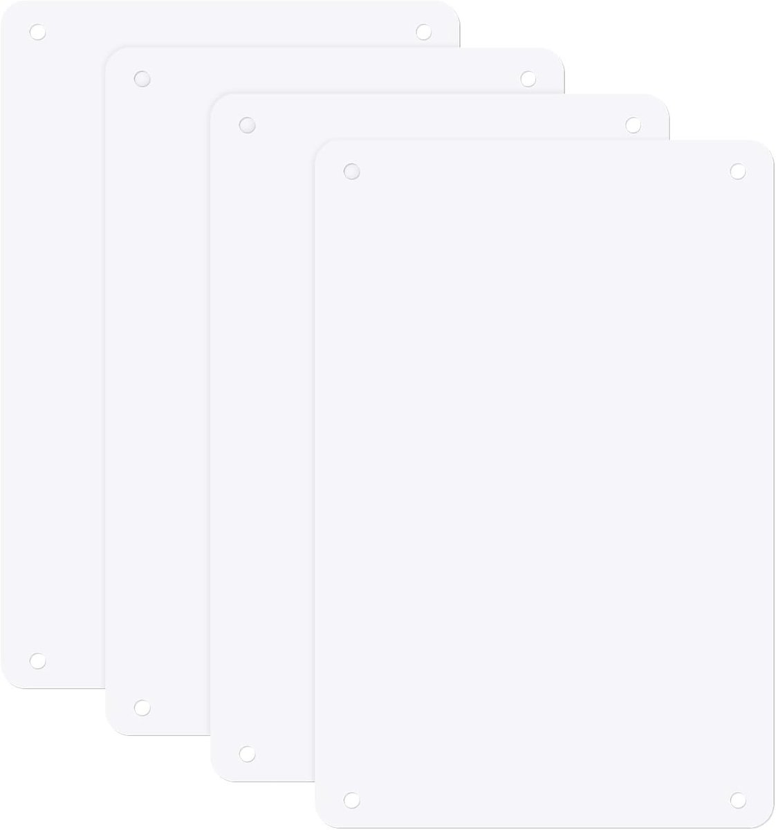 METERXITY Set van 4 witte lege metalen borden 20 x 30 cm sublimatie aluminium platen blanco borden sublimatie foto blanco aangepast bord voor ambachten/tuin/buiten/binnen dik 0,02 inch