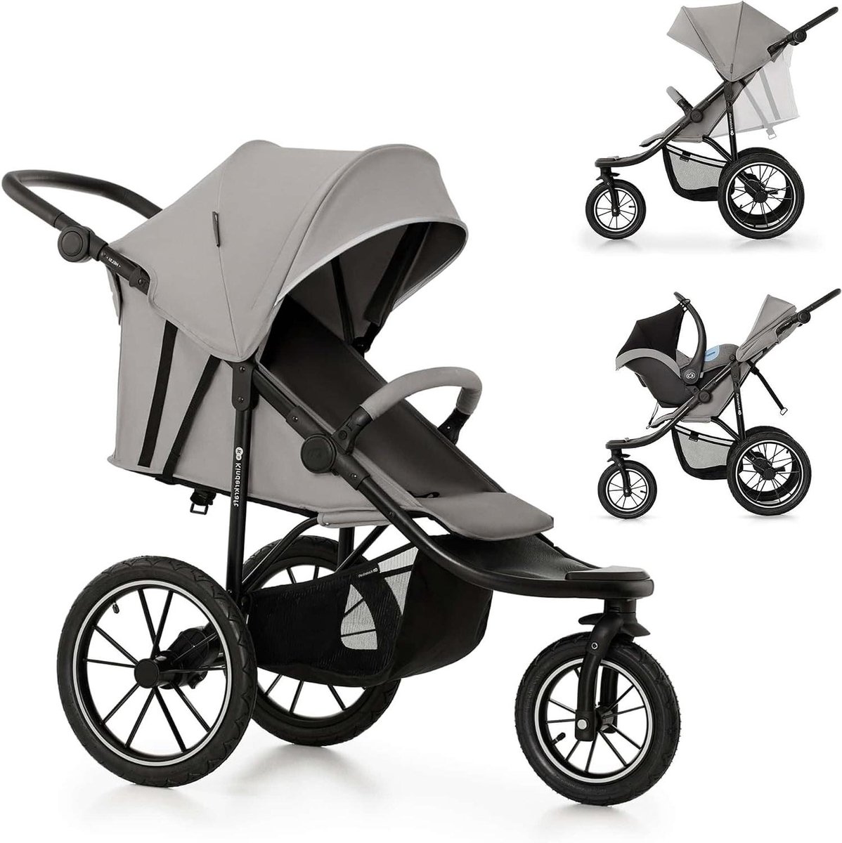 Kinderbuggy - Wandelwagen Baby - All-terrain Wandelen - Volledige Schokabsorptie - tot 27 kg - Grijs