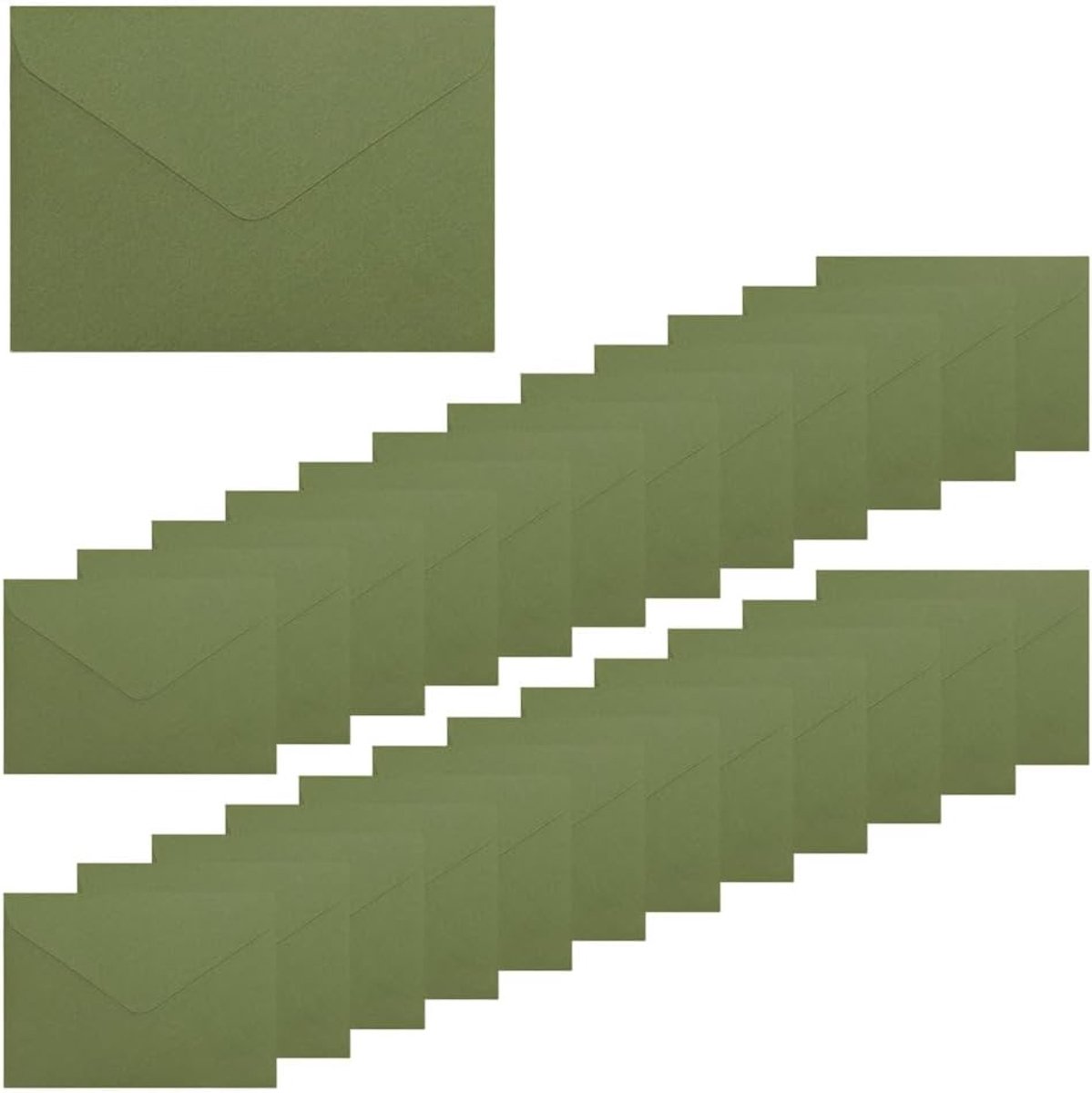 25 Stuks Enveloppen, Geschikt voor Bruiloften en Feestdagen | Van Papier, Zelfklevend, Zonder Venster, Glad Oppervlak,194 x 133 mm, voor Wenskaarten en Uitnodigingen (Grasgroen)