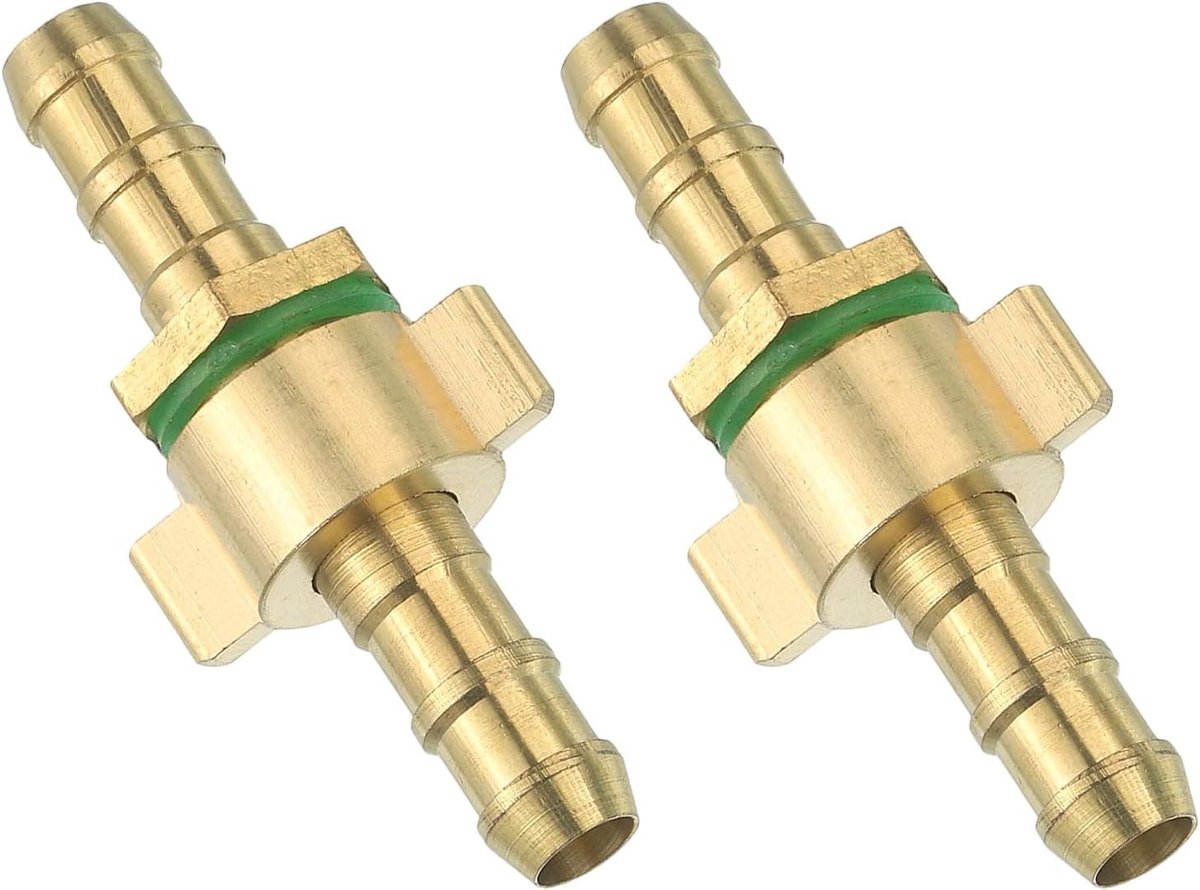 Slangverbinder, 8,9 mm, messing dubbele nippelkoppeling, 2 stuks slangverbinders, benzineslang, slangkoppelingen, tuinslang voor het verbinden van waterslangen