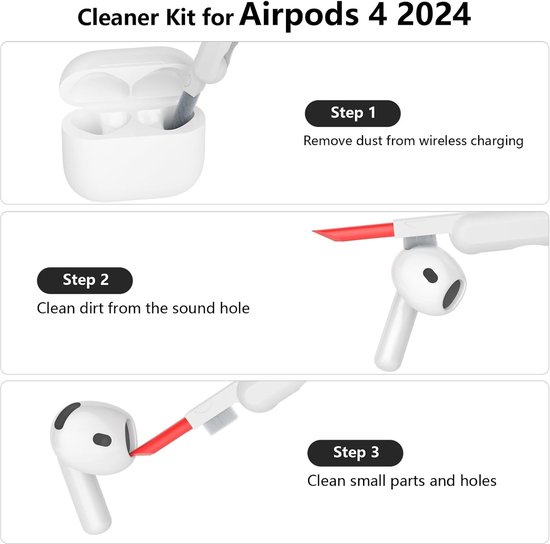 hoes compatibel met Airpods 4 2024, hoes met zichtbare LED aan de voorkant, zachte siliconen beschermhoes voor volledige lichaamsbescherming en schokbestendigheid voor AirPods 4e — afbeelding 2