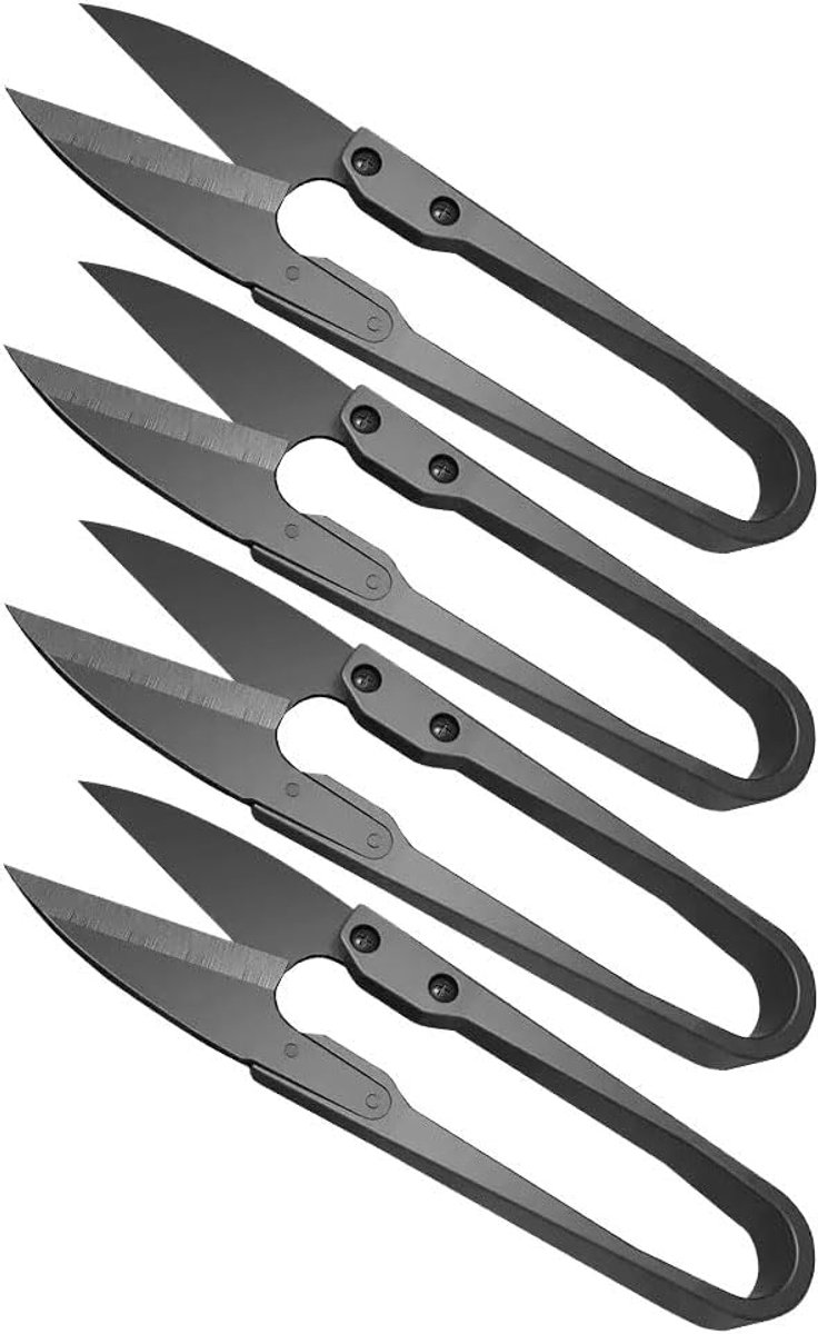 4 Stuks Tuinschaar, Roesschaar van Roestvrij Staal, Snoeischaar voor Bonsai, Bonsai Gereedschap, Kleine Naaischaar voor het Snoeien van Tuinen, Struike (4p-donker)