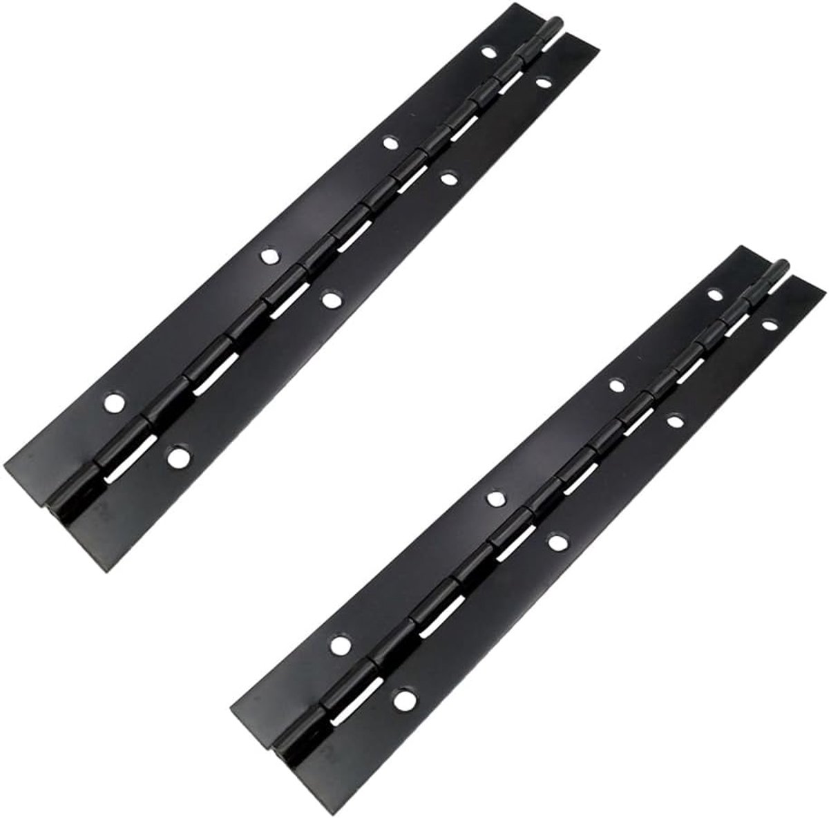 2 stuks matzwart ijzeren moderne pianoscharnier, 150 x 30 mm, robuust, doorlopend scharnier met gaten voor piano's, kastdeuren en grote ramen