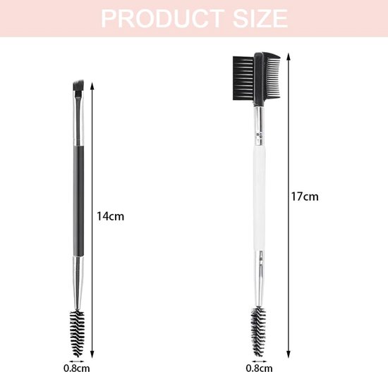 6 Stks Wenkbrauwborstel Professionele Dubbelzijdige Wimper Kam Hoekige Wenkbrauw en Spoolie Wimper Kam 2 in 1 Wenkbrauw Borstel Tool Make-up Tool voor het aanpassen van wenkbrauwen en wimpers — afbeelding 5