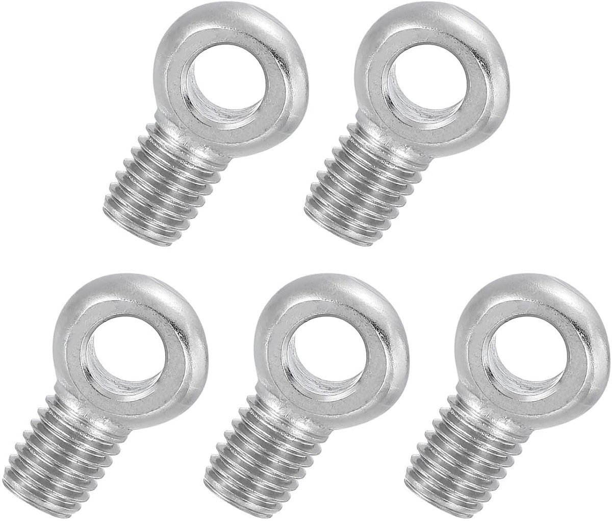 Oogbouten M10 x 20 mm hefoogbout voor schouderzwaaien, volledige schroefdraad van roestvrij staal 304, metrische schroefdraad, schuifgat, zilverkleurig