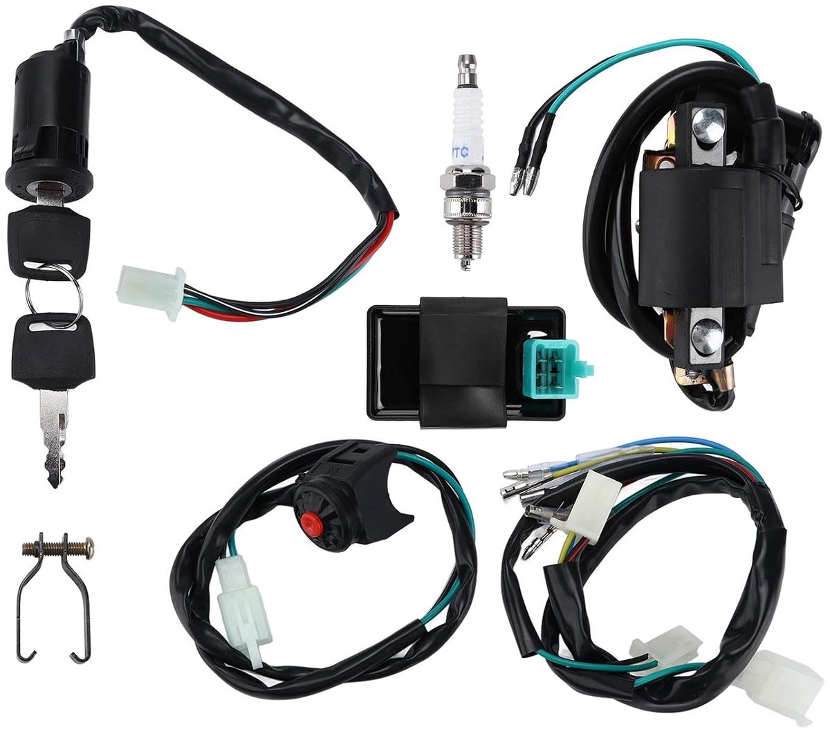 CDI-Zündspule, Kill-Schalter Des Kabelbaums, Switch Zündspule CDI Zündkerzenkabelbaumsatz für Kickstarter Dirt Pit Bike ATV