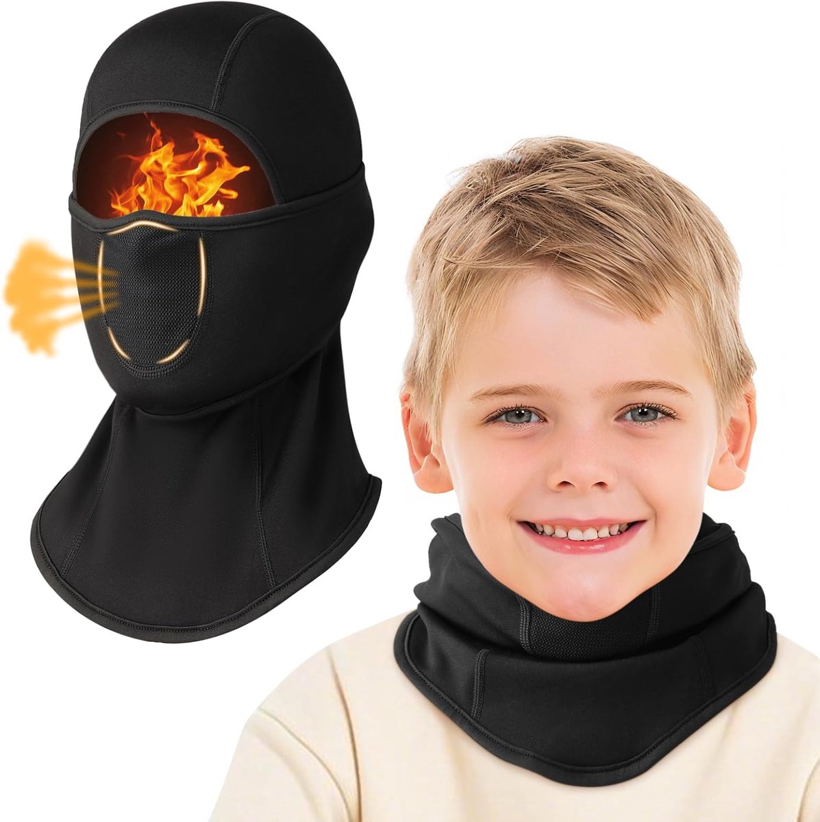 bivakmuts voor kinderen, wintermasker, winddicht, skimasker (met ademende gaten), multifunctionele nekwarmer kinderen gezichtsbedekking onder helmmuts voor jongens en meisjes