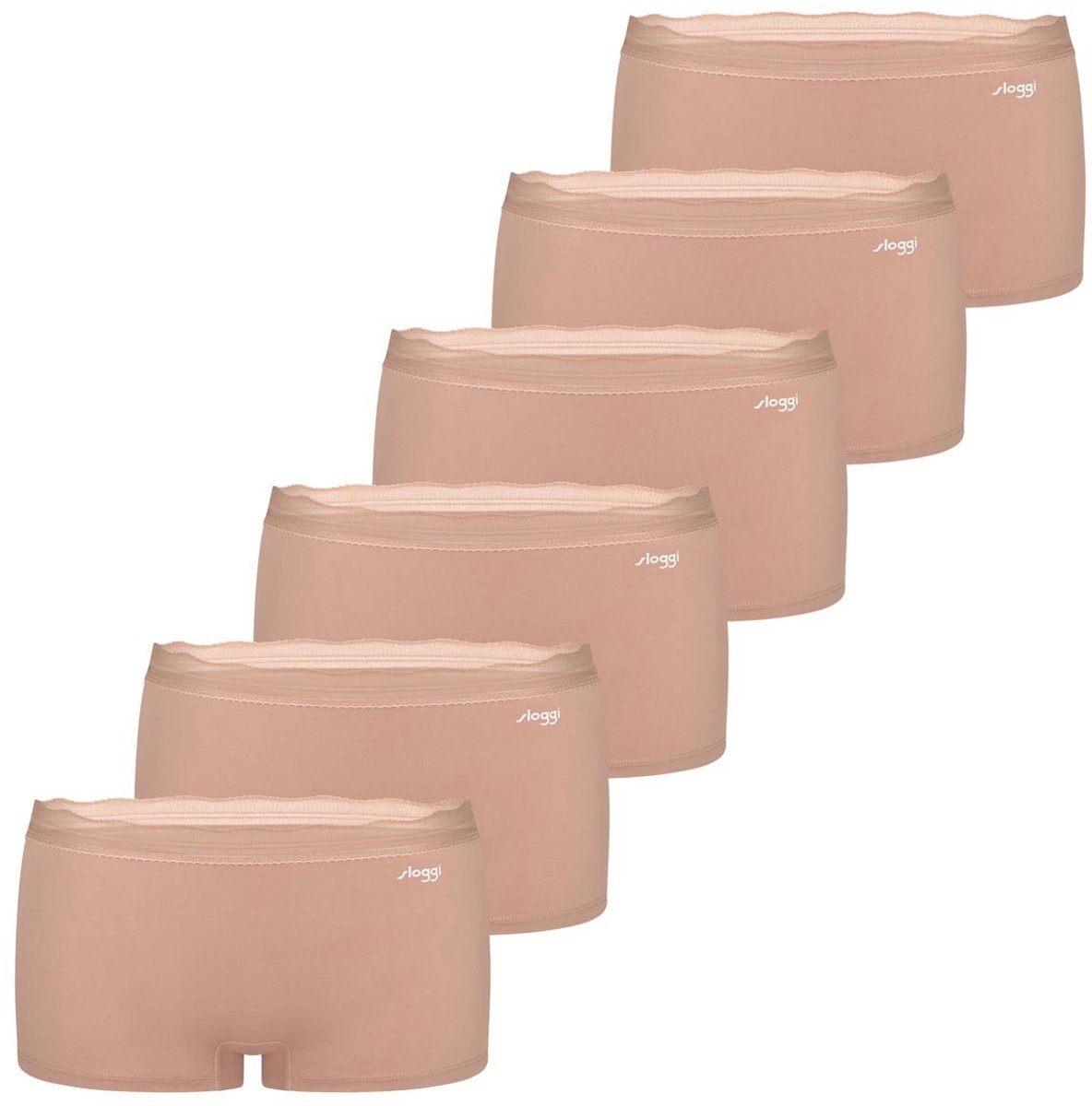 sloggi Dames shorts slip 6 pack Go Blush