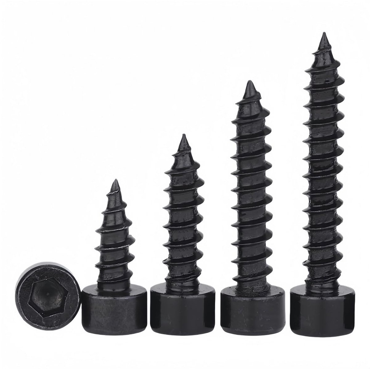 Schroeven van koolstofstaal, cilinderkop, houtschroeven, M5 x 50 mm (20 stuks)