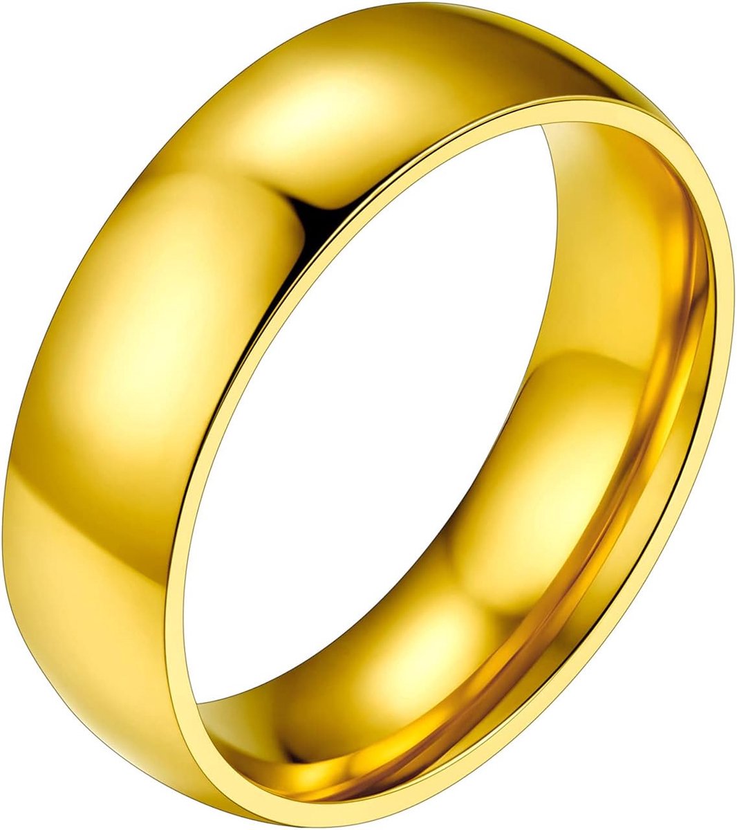 Ring in roestvrij staal/goud geplaatst voor mannen vrouwen, eenvoudige ring alliantie van 2mm/4mm/6mm/8mm - maat 47/49/52/54/57/59/62/64/67/69