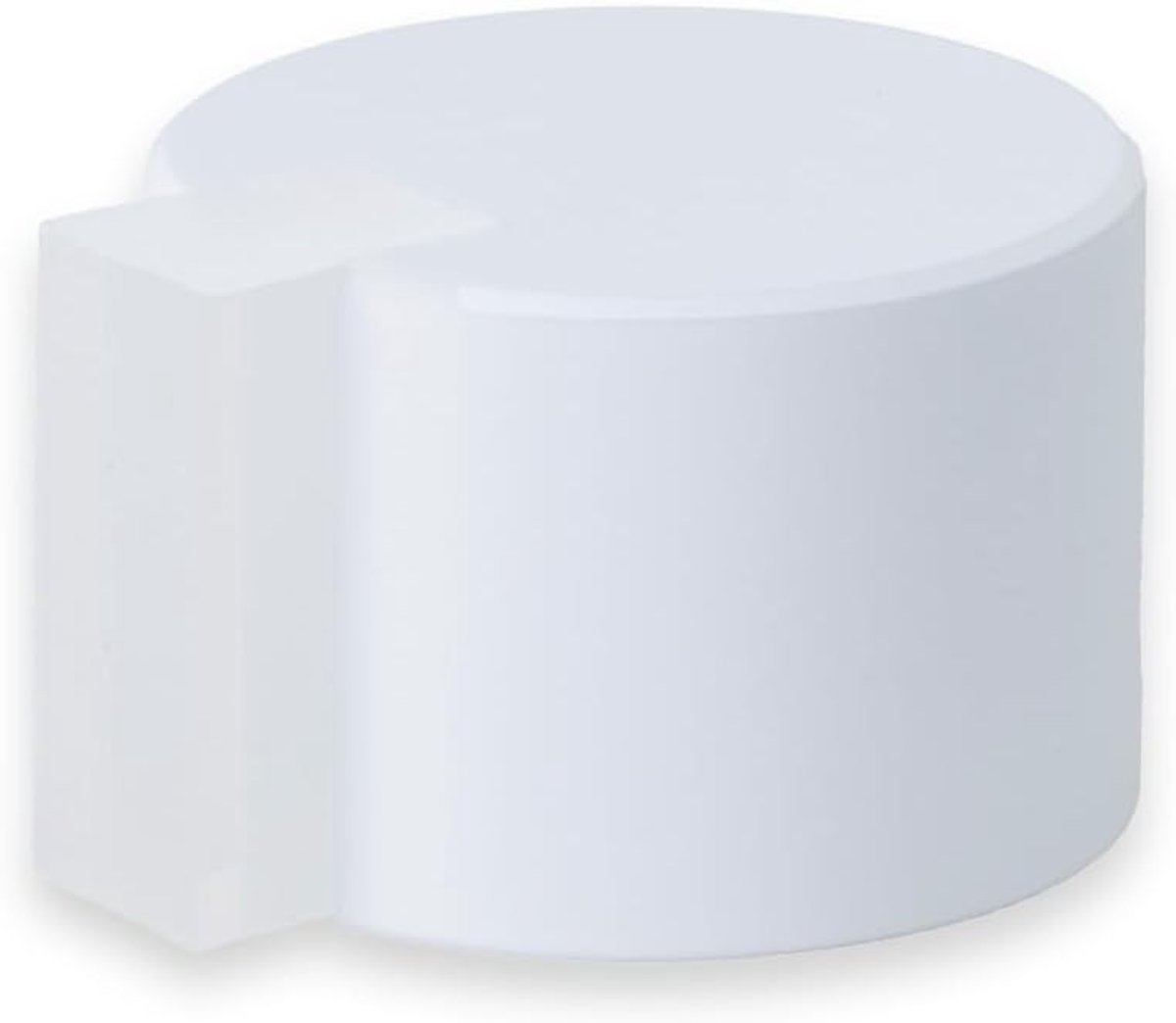 Deurstopper Voor Vloer - Wit Gelakt Staal - Ø28x28 mm - Roestvrijstalen en Rubber Deurstopper - Voor Binnen en Buiten