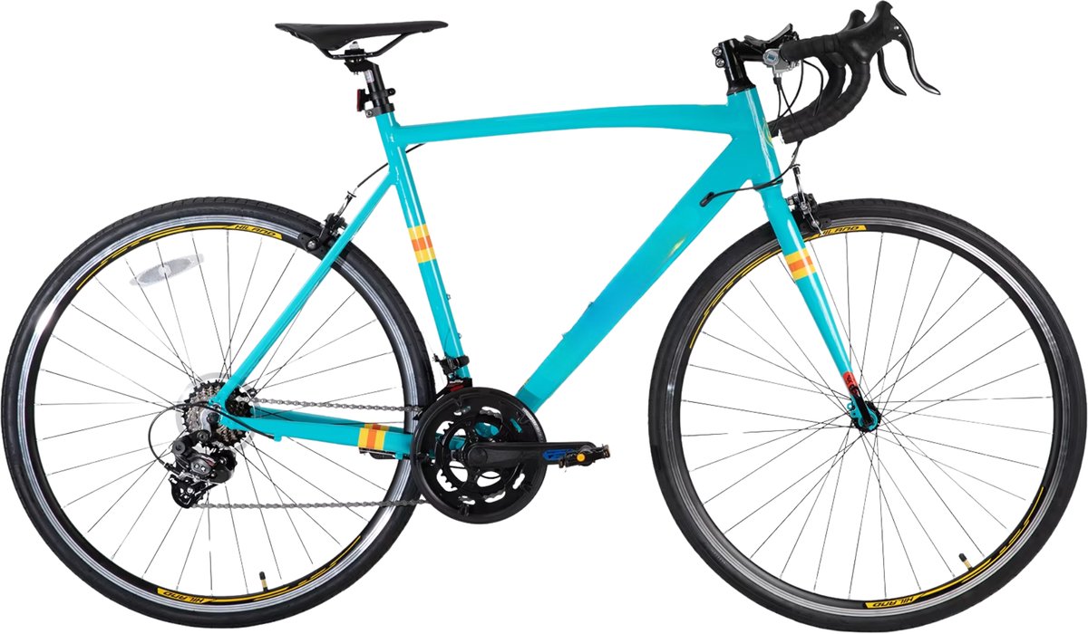 Racefiets – Voor heren, racegebruik – Aluminium frame, Shimano 14 versnellingen – Groen, maat S (53 cm)