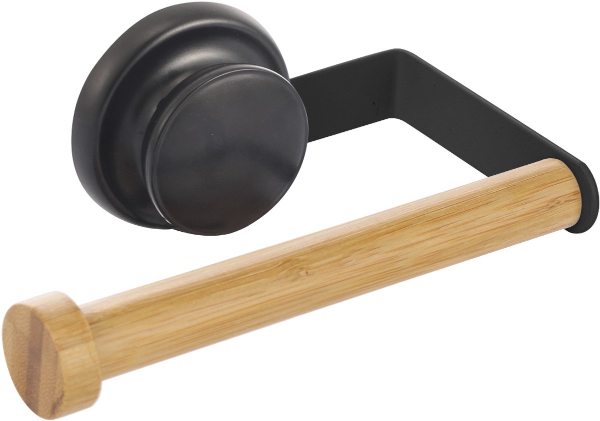MSV Toiletrolhouder Zwart – Wandmontage Toiletpapierhouder – WC Papierhouder 15,3 x 10 x 6 cm – Stijlvolle WC Rol Dispenser