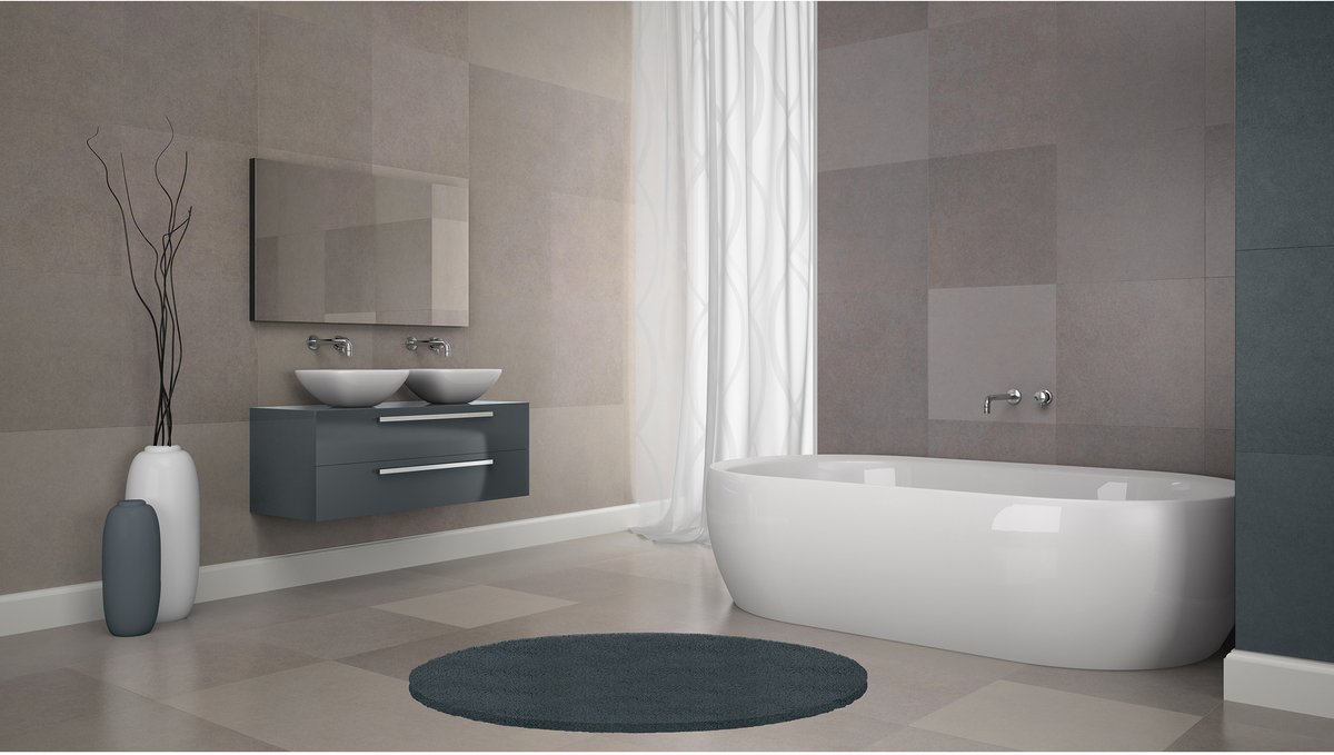 Spirella Badmat – Antislip Badkamermat van Microvezel – Zachte Badmatten met Lange Pool van 40 mm voor Bad en Douche