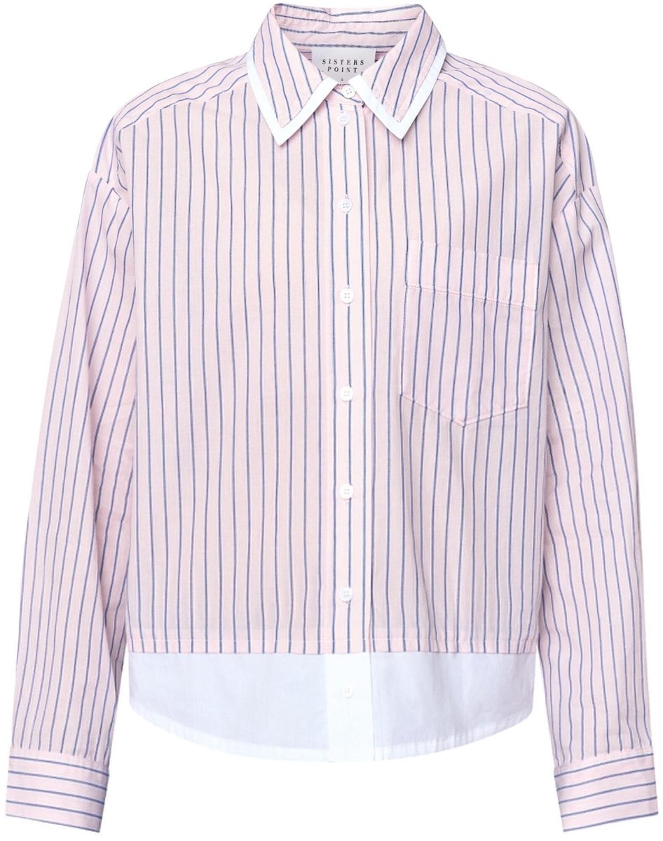 SisterS point Blouse Edna Sh 19941 Rose/navy Stripes Dames Maat - M