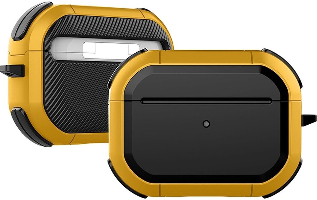 Mobigear Hoesje geschikt voor Apple AirPods Pro 2 Shockproof Hardcase Hoesje | Mobigear Slim Armor - Geel