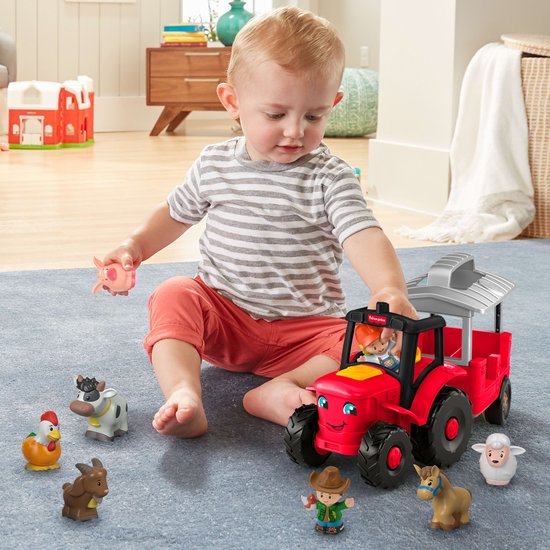 Fisher-Price Little People Dierenverzorgingsboerderij Tractor Cadeauset - Muzikale tractor met figuren van Merkloos — afbeelding 5