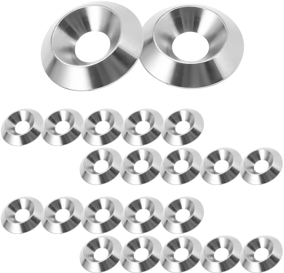 10 Stuks Verzonken Ringen, 304 Roestvrij staal verzonken decoratieve ringen voor schroeven (M5 x 16 mm)