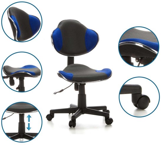 hjh office Kiddy GTI-2- Bureaustoel - Kinder - Grijs / blauw