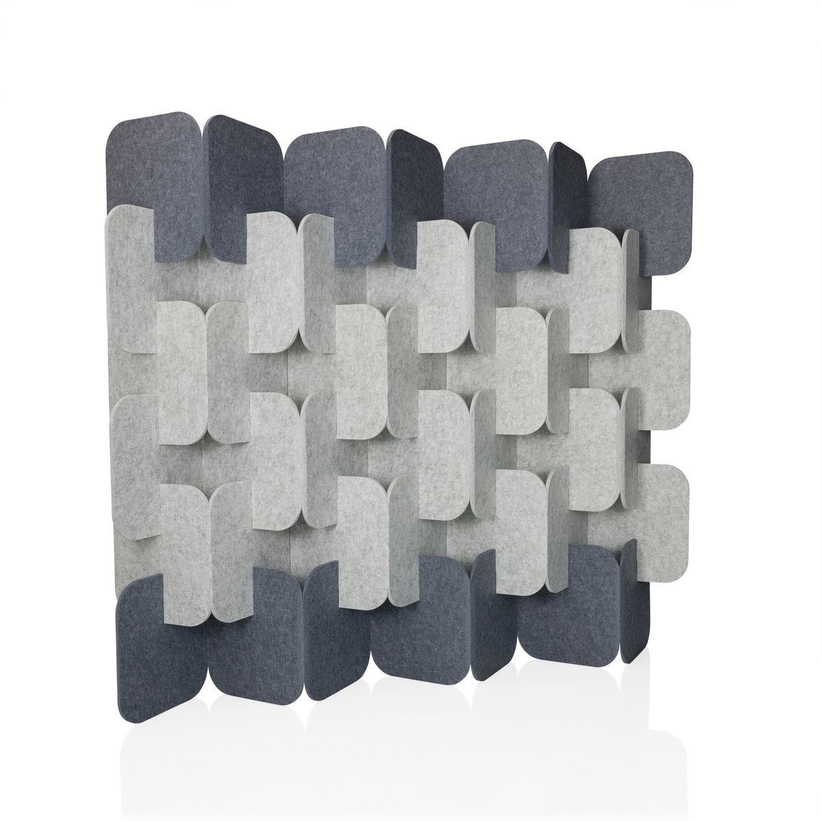Akoestische scheidingswand FLEXMIUT PLUG PET set van 6 163x170x25cm grijs/lichtgrijs hjh OFFICE