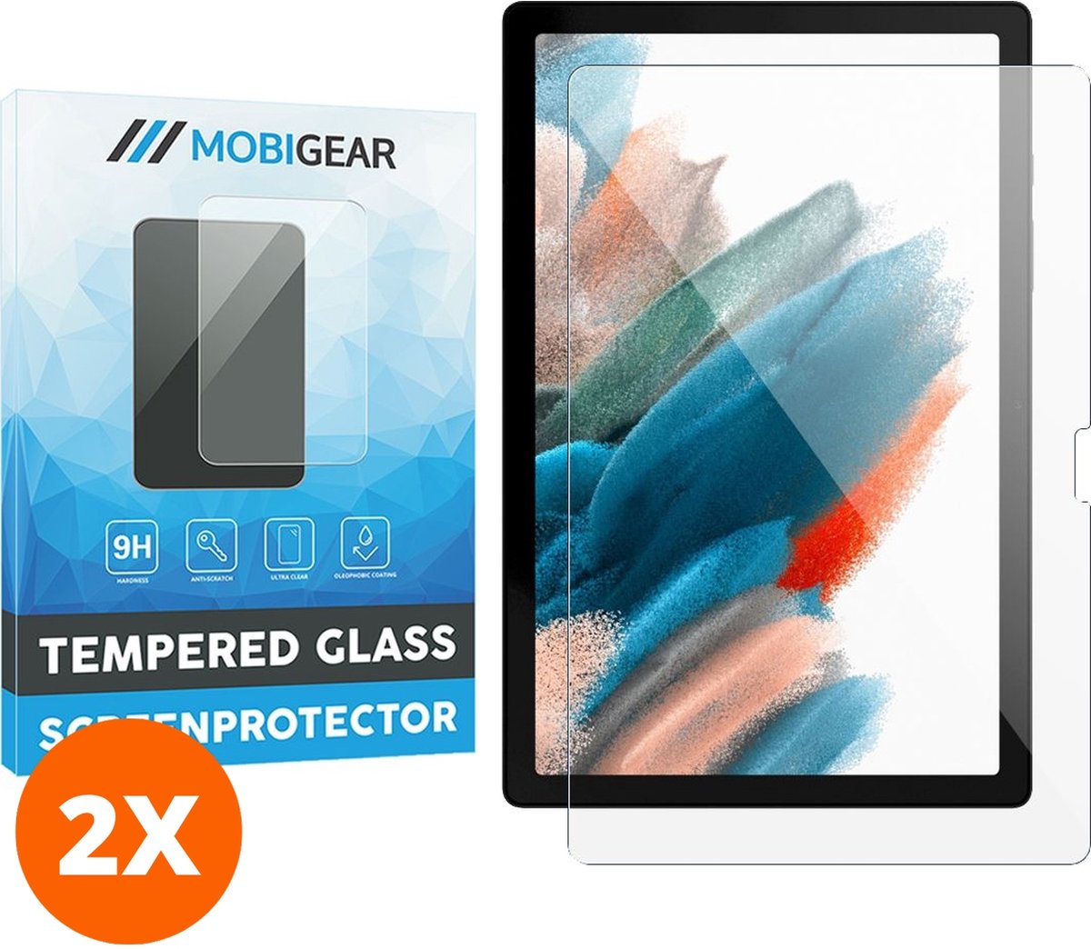 Mobigear Screenprotector geschikt voor Samsung Galaxy Tab A8 10.5 (2021) Glazen | Mobigear Screenprotector - Case Friendly (2-Pack)