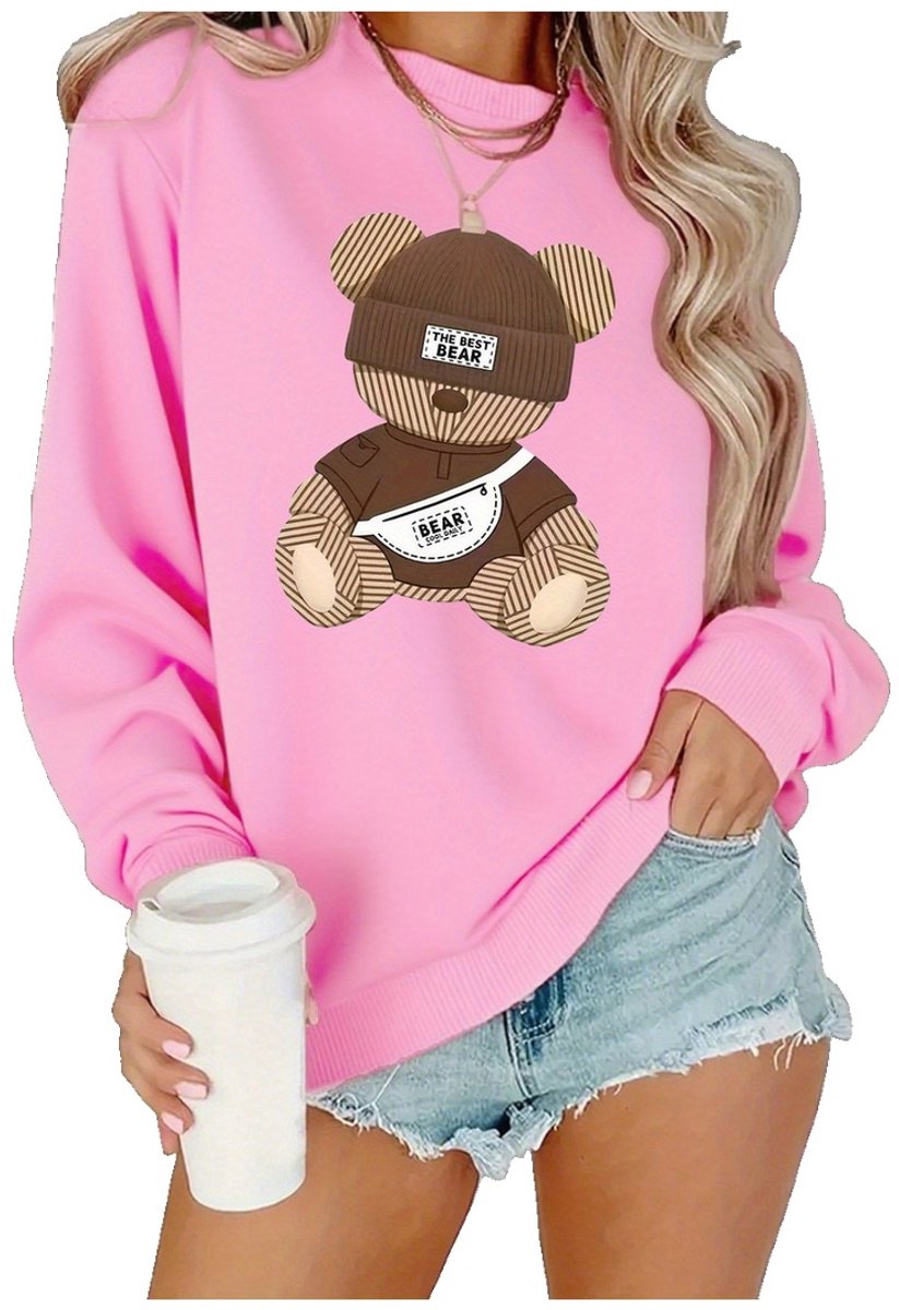 Currero Sweater Dames Sweaters Sweatshirt Hoodie Warme Trui Pullover Jumper Crewneck Vest Roze