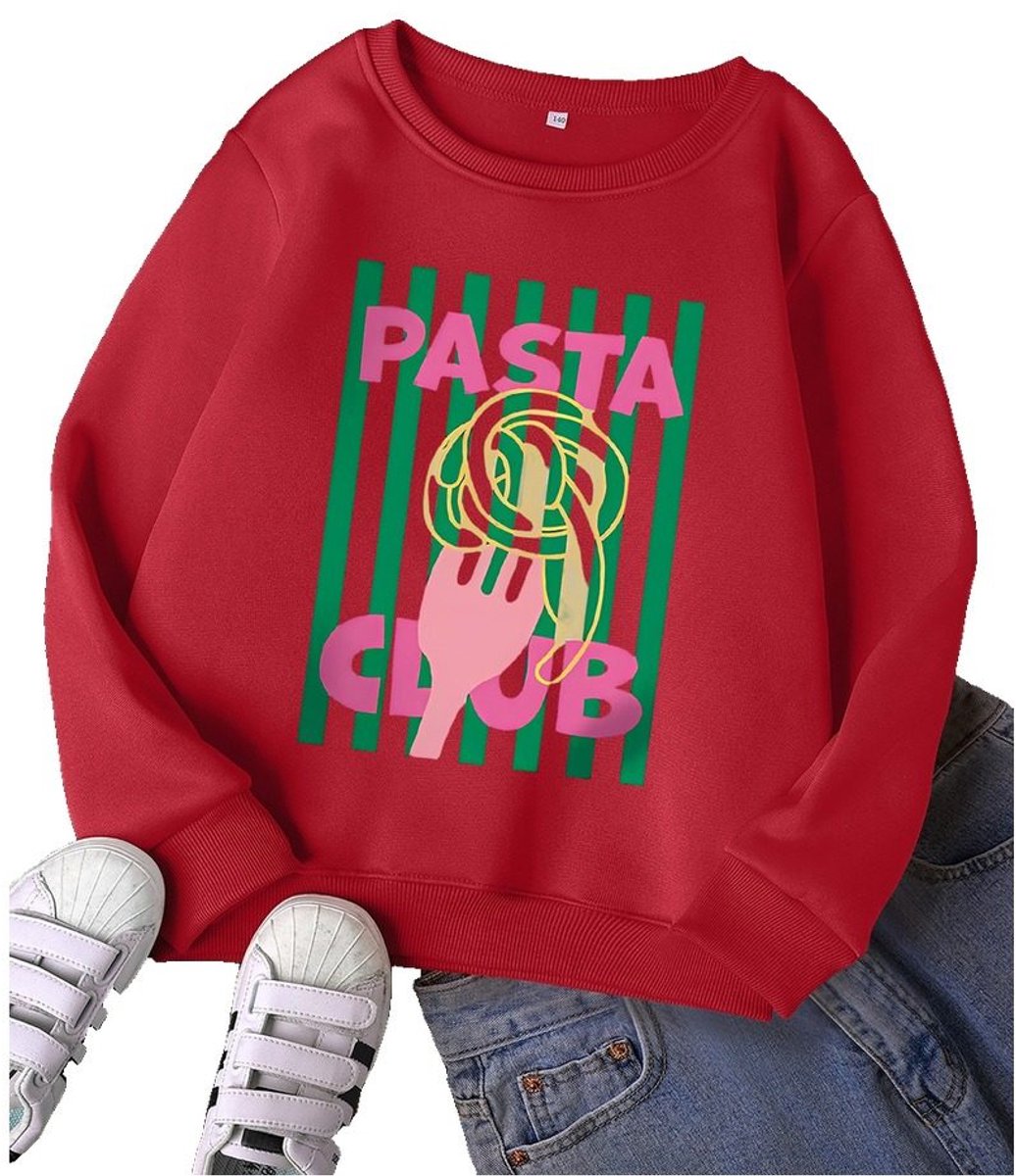 Currero Sweater Meisjes Sweaters Sweatshirt Hoodie Warme Trui Pullover Jumper Crewneck Vest 7-8 Jaar Rood
