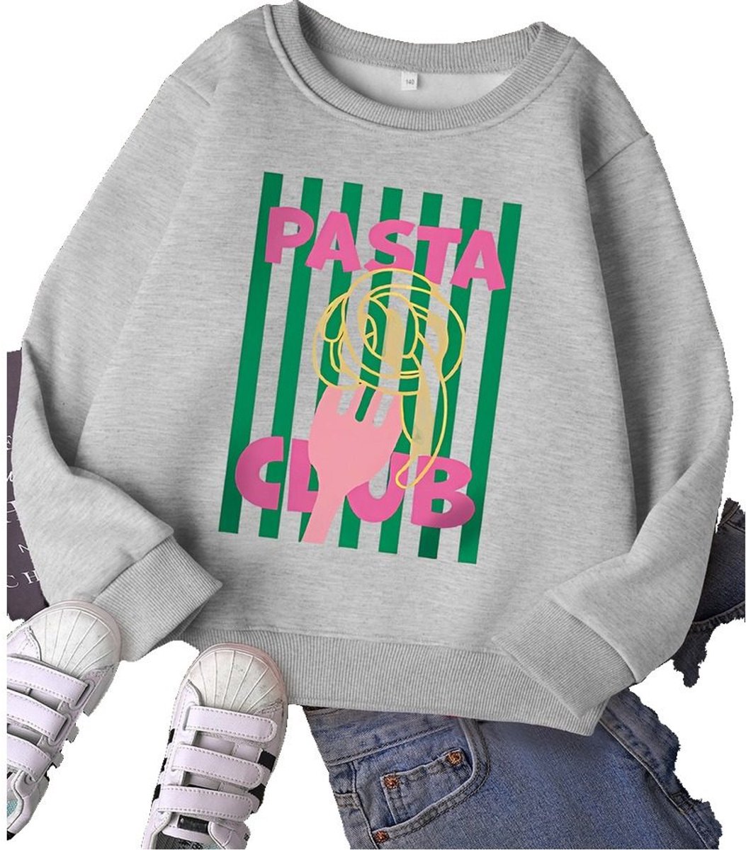 Currero Sweater Meisjes Sweaters Sweatshirt Hoodie Warme Trui Pullover Jumper Crewneck Vest 9-10 Jaar Grijs