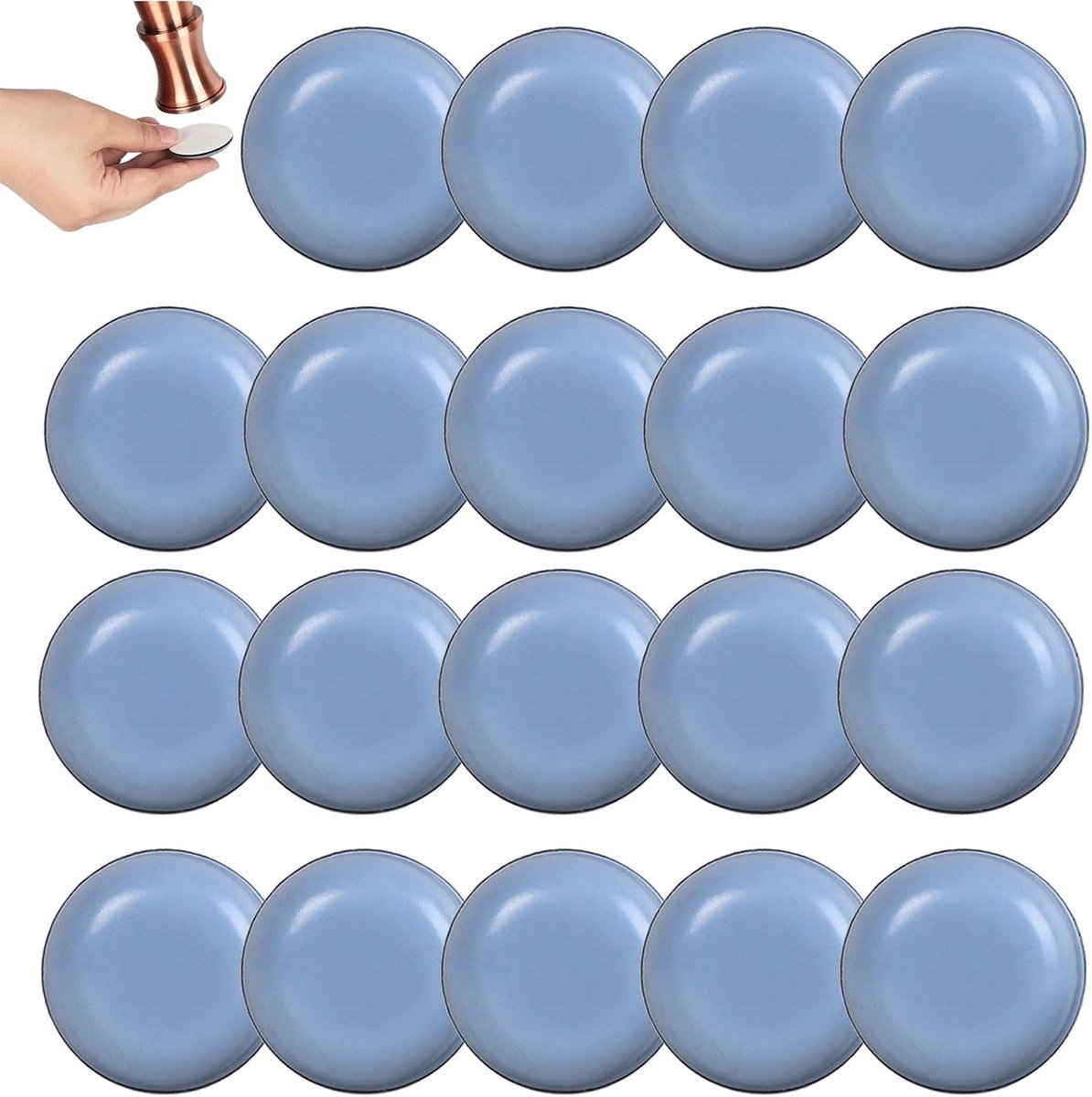 Set van 20 Zelfklevende Teflon Glijders voor Meubels - Rond, Krassenbescherming, Stil en Geschikt voor Zware Meubels