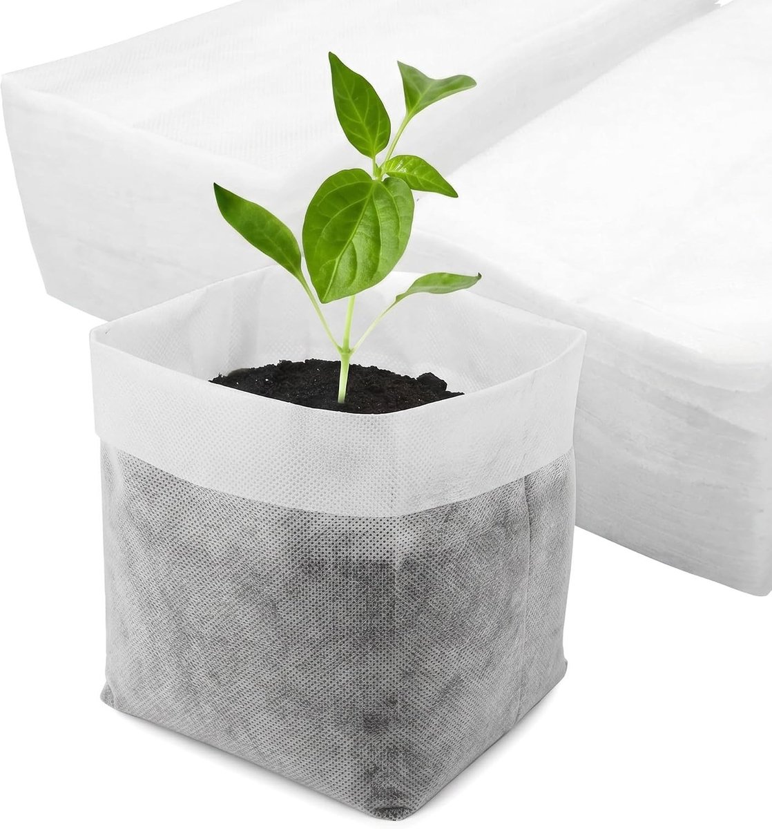 Biologisch afbreekbare kweektassen voor zaailingen - 100 stuks, niet-geweven stof, ideaal voor tuinieren en planten in de kas (12x15cm)