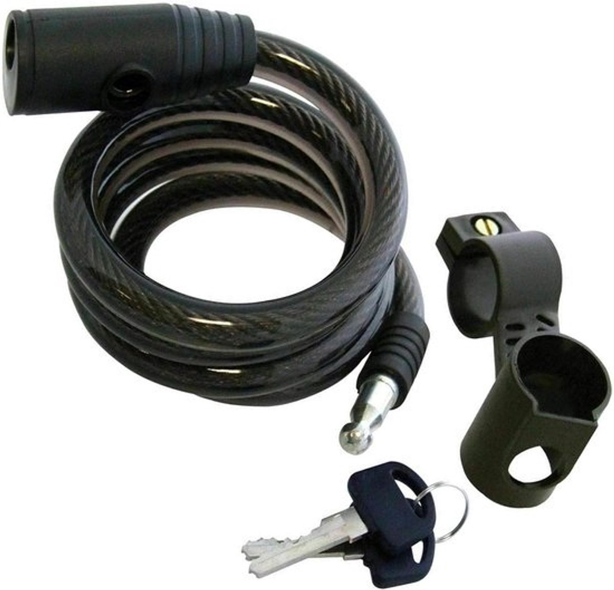 Fiets Kabel Slot - Spiraal Sluiting - Diefstal Preventie - Met Houder - 1.5 Meter - Zwart