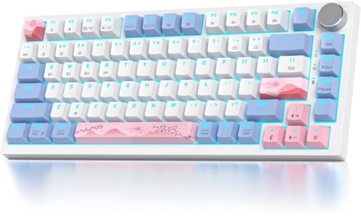 Draadloos 75% Mechanisch Toetsenbord met Draaiknop - Hot Swappable, RGB Verlichting en Tri-Mode Connectiviteit