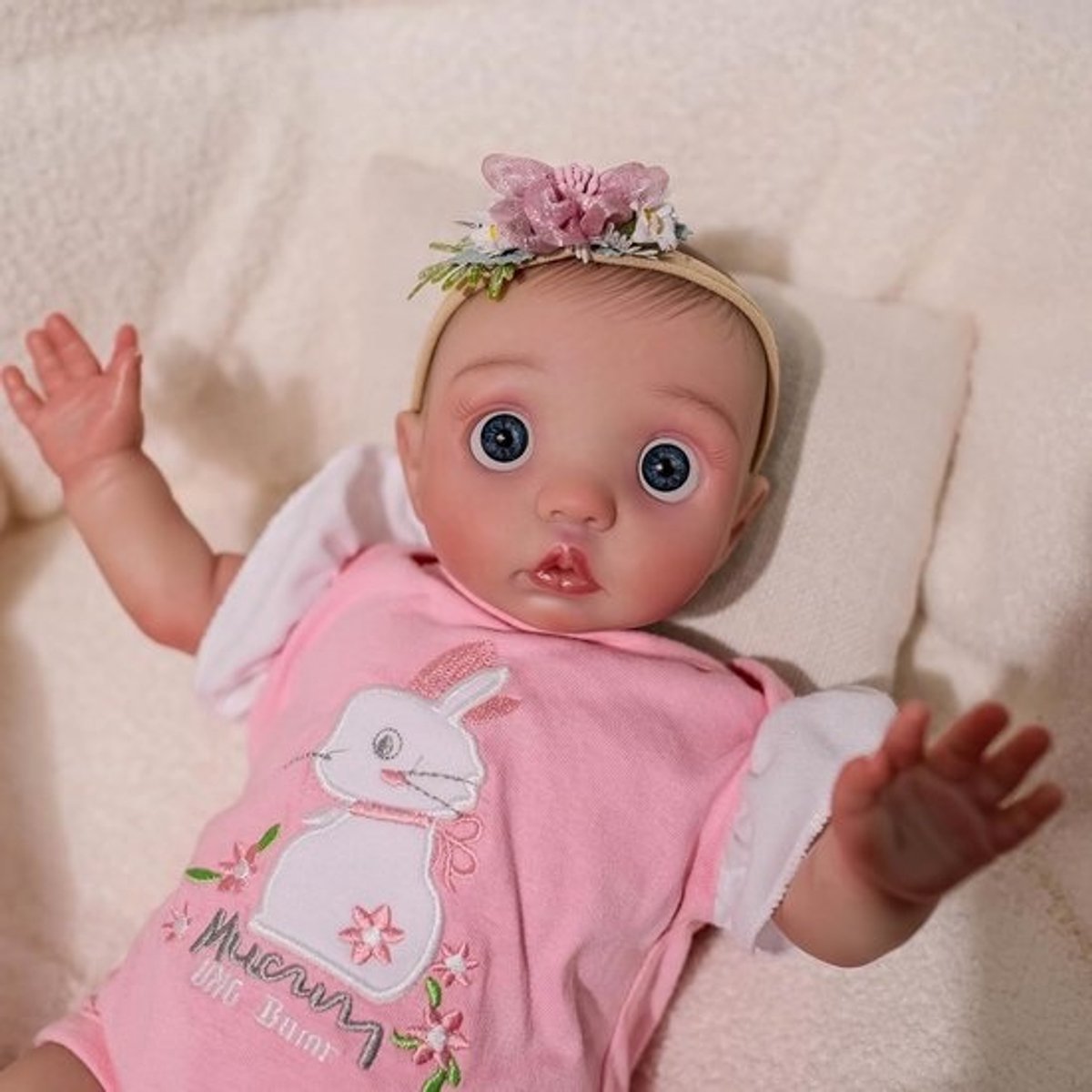 Realistische Baby Pop - Levensechte Reborn Pop - Rollenspel en Verzorging - Handgeschilderde Details - 40 cm - Blauw