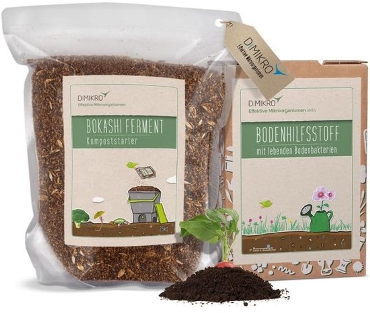 Bokashi Starterset met 2 Emmer en Micro-organismen voor Keukenafval