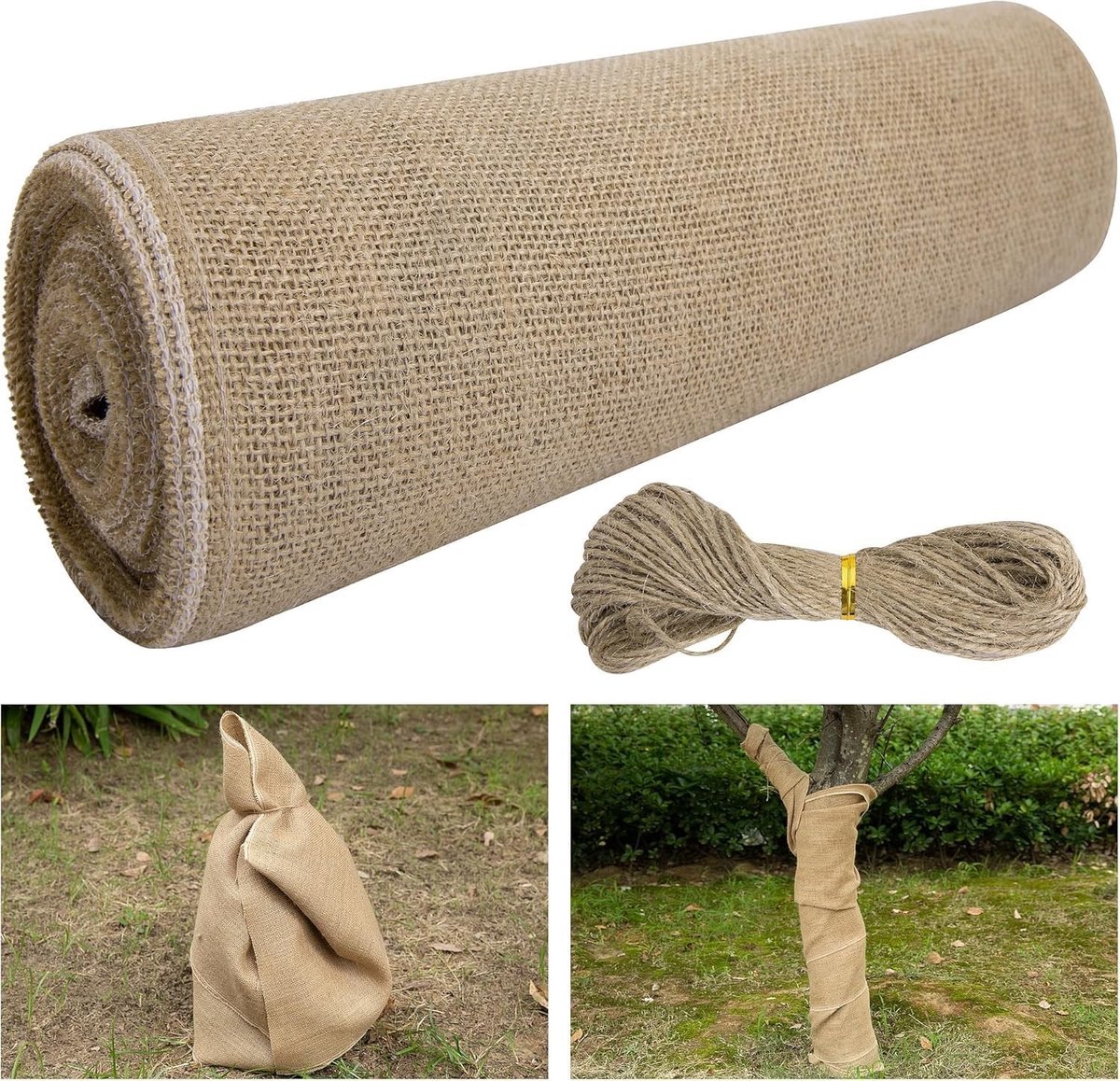 6 m x 40 cm Jute Winterbescherming voor Planten - Vorstbescherming, Vochtbescherming en Tuinaccessoires voor Winterseizoen