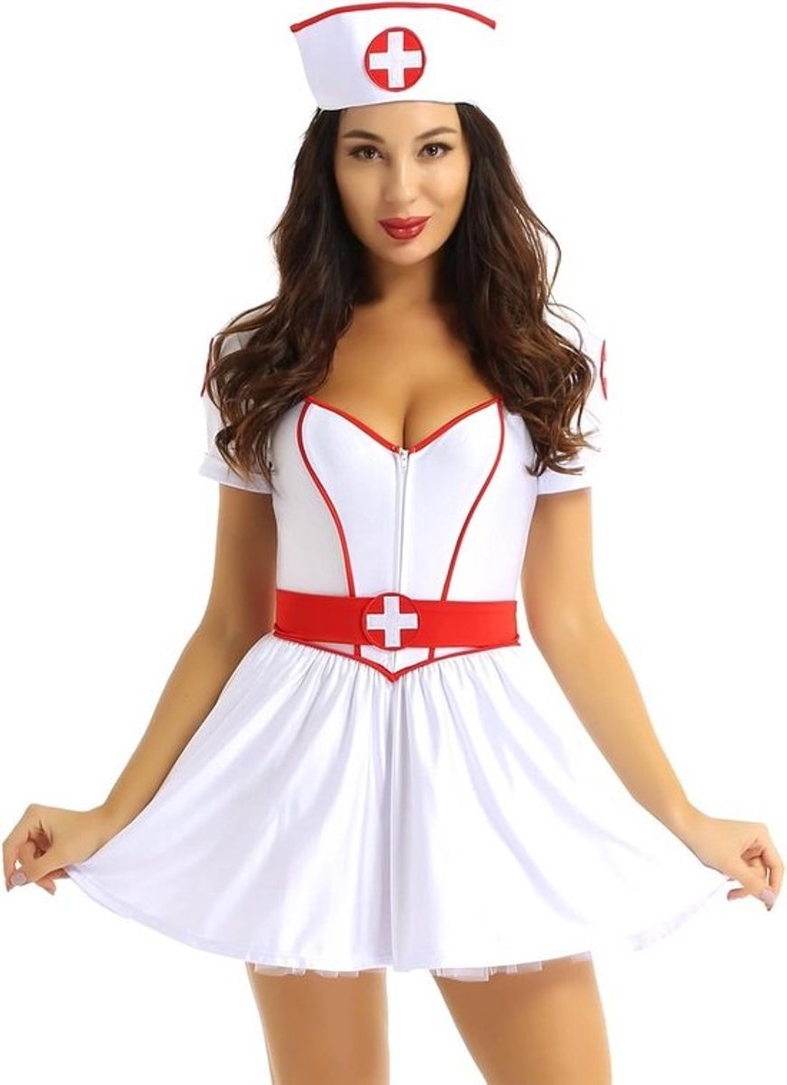 Sexy lingerie dames kostuum voor Halloween en carnaval – 3-delig set met mini-jurk, tutu en hoofdband