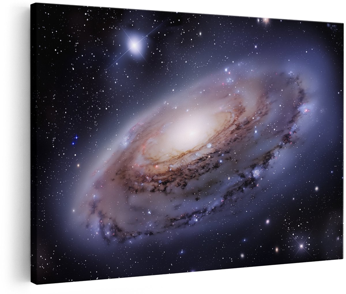 Artaza Canvas Schilderij Spiraalstelsel in het Heelal - 150x100 cm - Groot - Wanddecoratie Woonkamer - Schilderijen - Muurdecoratie