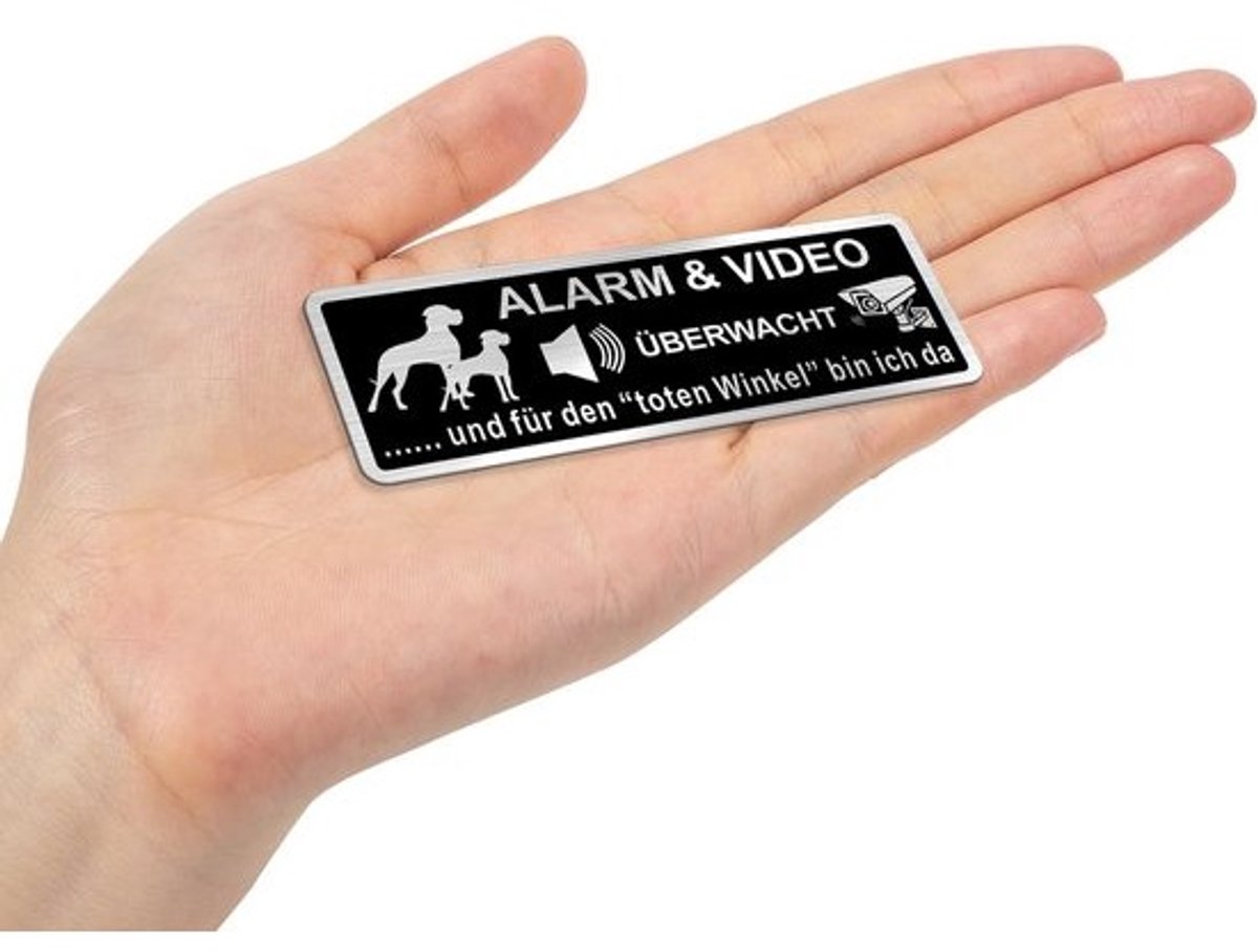 Camera Bewaking & Pas Op Hond Melding Bord - Zelfklevend Metaal