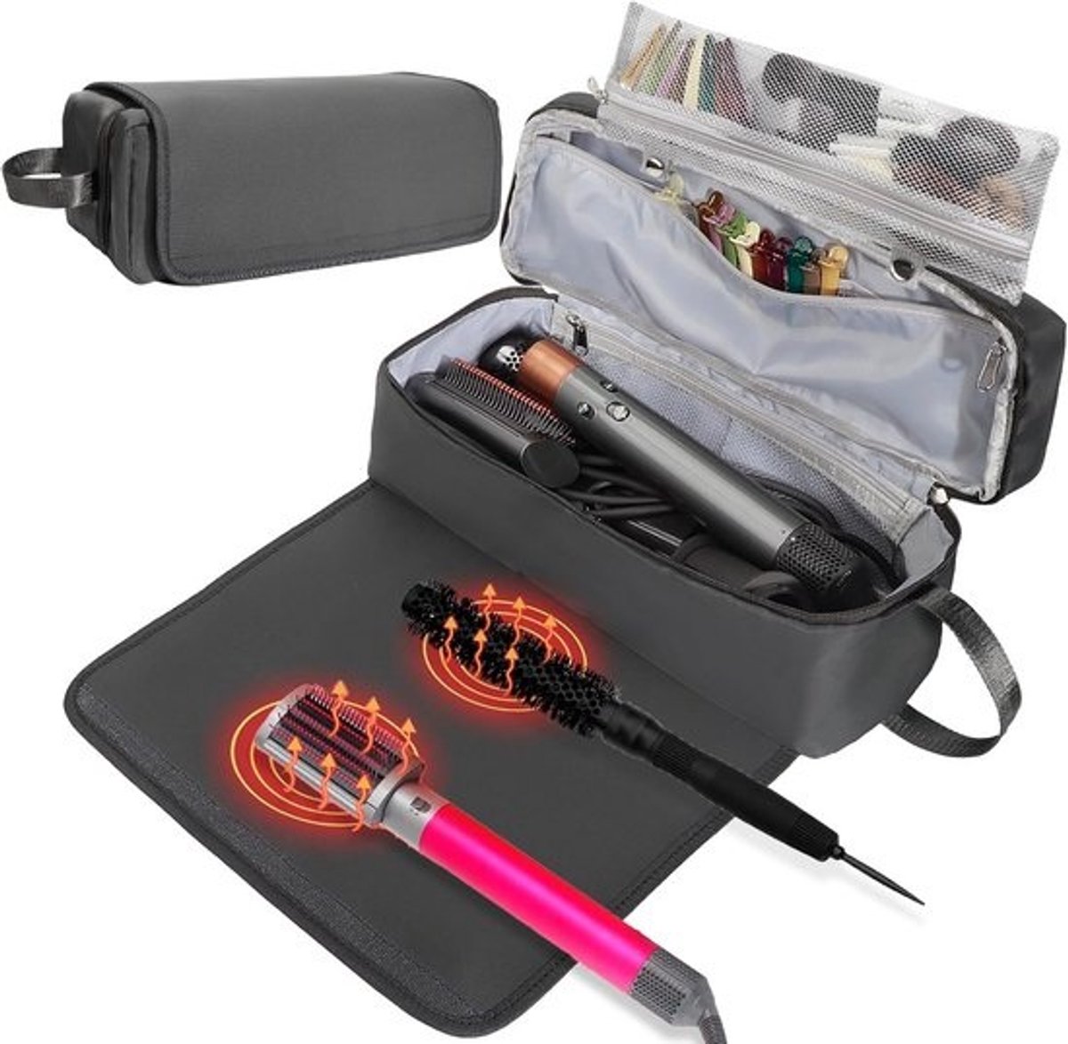 Reistas voor Haarstyling Tools met Hittebestendige Mat - Draagbare Organizer