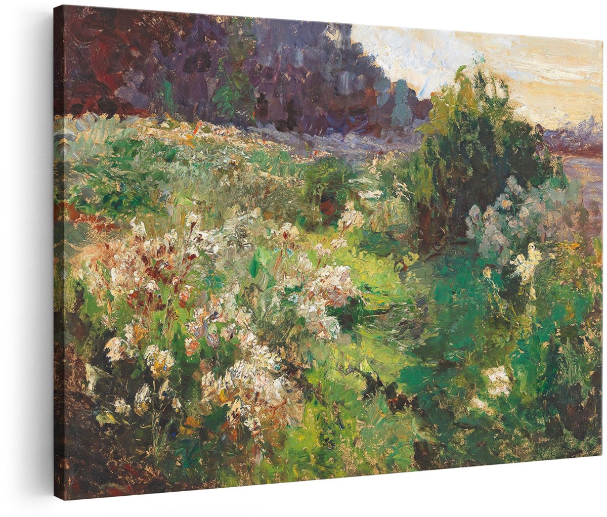 Artaza Canvas Schilderij Bloeiend Weiland - 180x120 cm - Groot - Wanddecoratie Bloemen Landschap - Muurdecoratie Natuur - Decoratie Impressionisme Woonkamer
