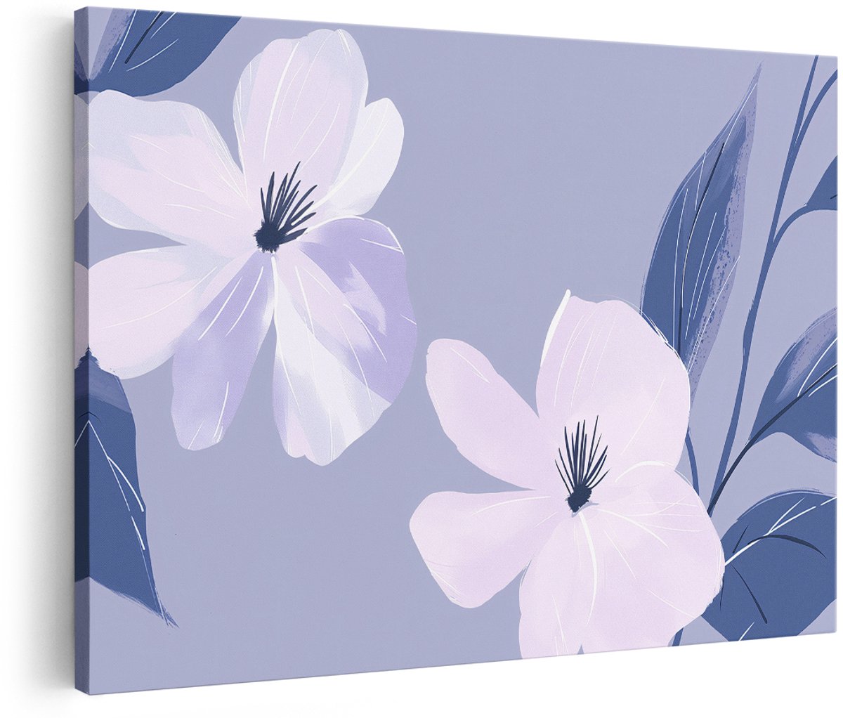 Artaza Canvas Schilderij Bloemen - 180x120 cm - Groot - Wanddecoratie Boho - Muurdecoratie Slaapkamer - Decoratie Bloem - Paars
