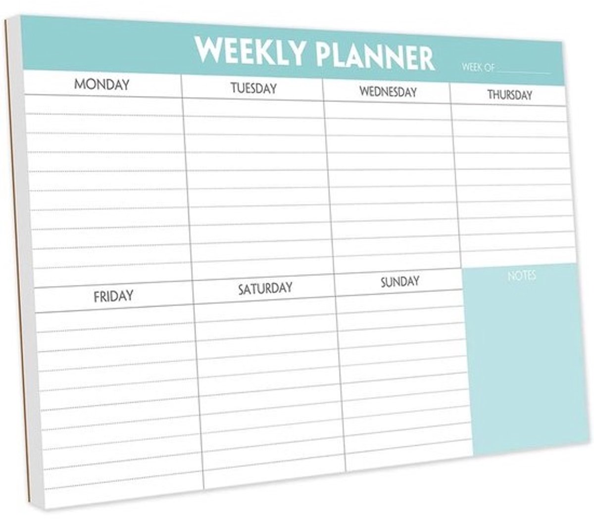 Wekelijkse planner - Notitieblok agenda - Productiviteit verhogen - Ongedateerd ontwerp - 52 vellen - Natuurlijk