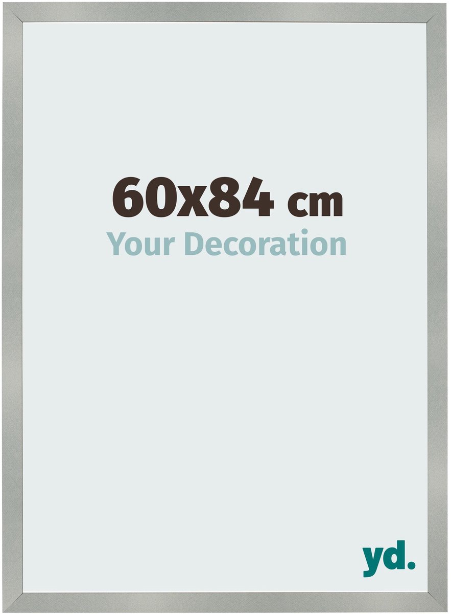 Your Decoration - Fotolijst 60x84 cm - MDF - Aluminium Geborsteld - Bologna